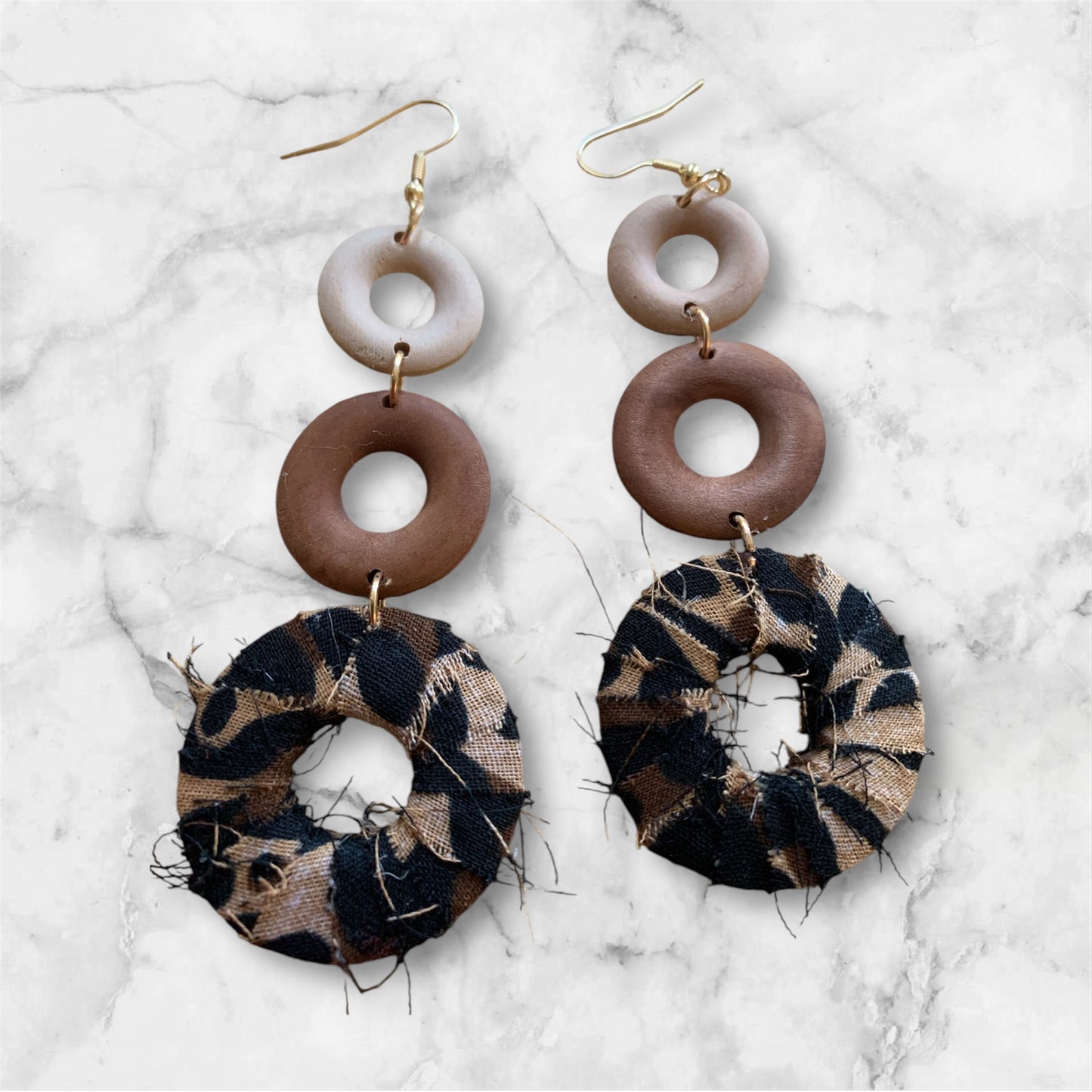 Diva Essence Dangling Distressed Custom 3 Round Loop Ear Glam Accessories