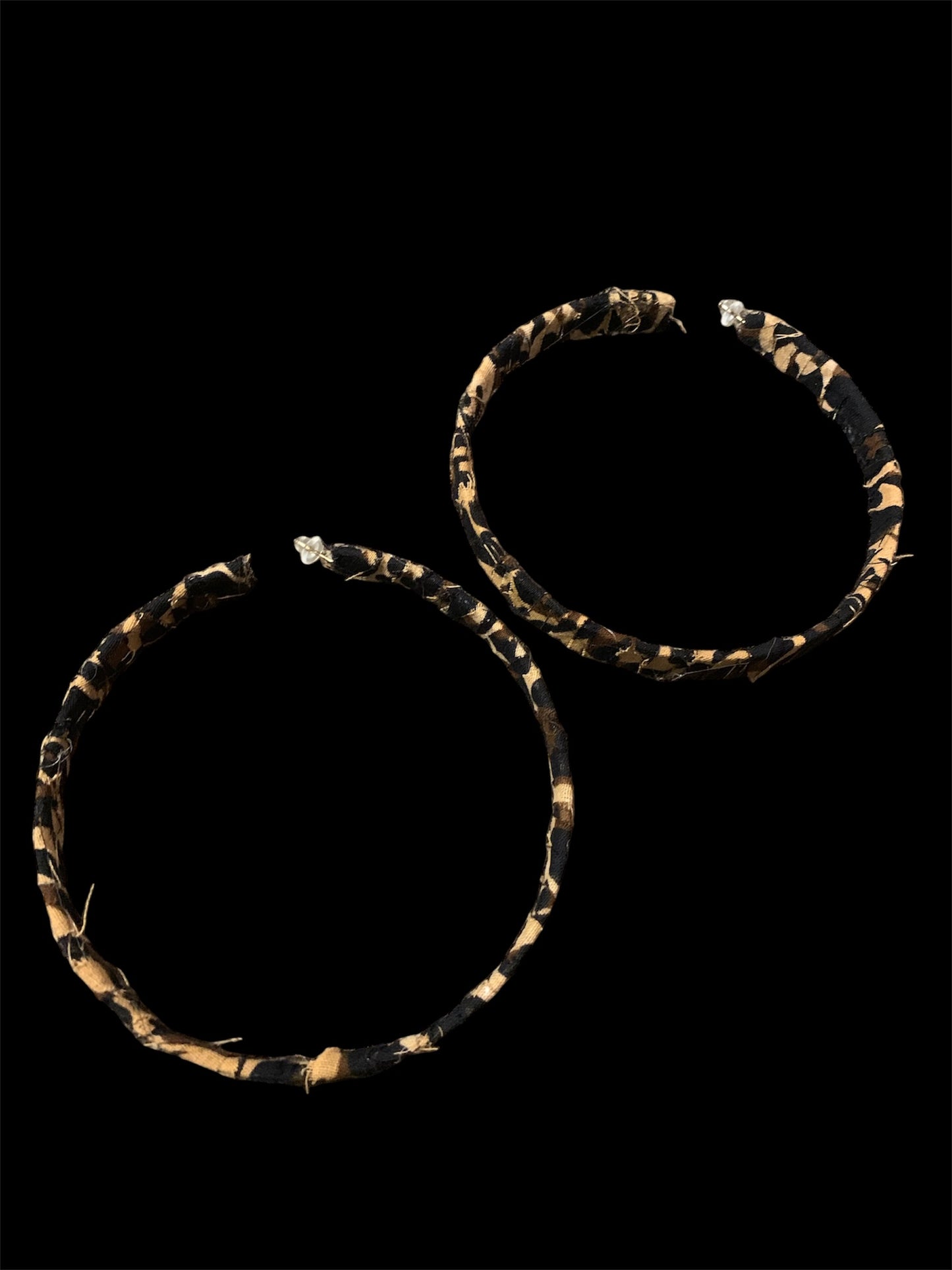 Cheetah Girl Extra Large Distressed Hoops Fashionable Statement Earrings Handmade Jewelry