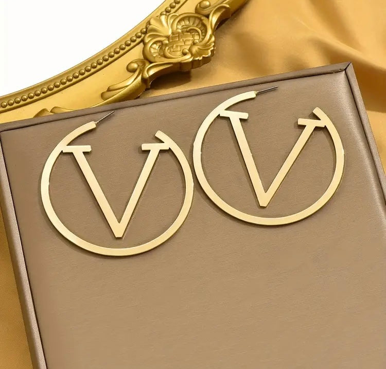 Hoop Styled Letter Designed Fashion In Style Earrings