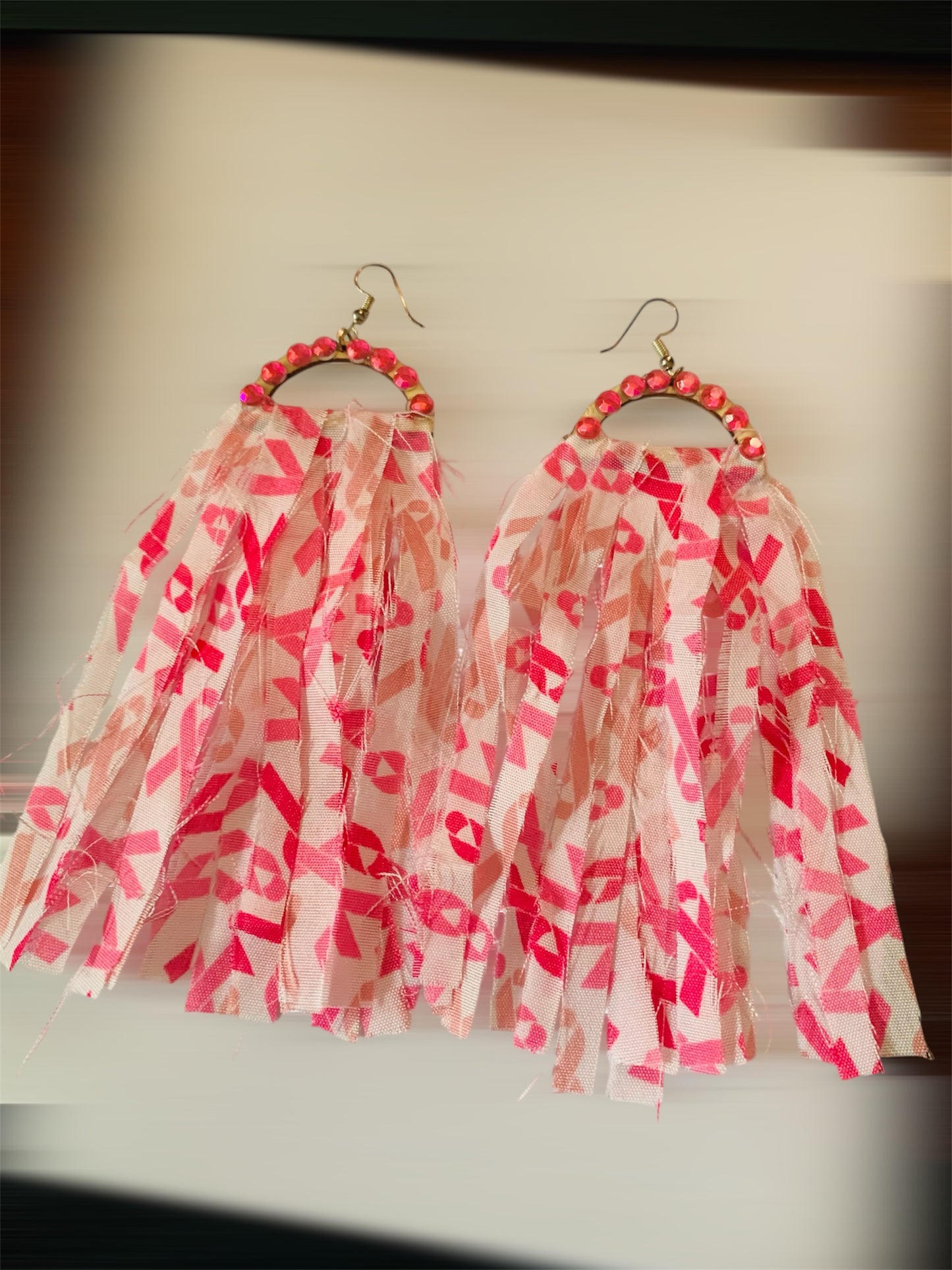 October Awareness Breast Cancer Handmade Earrings Girl Power Accessories
