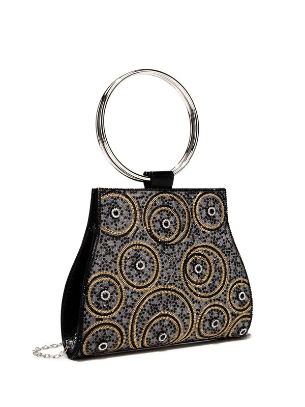 Mini Luxury Cute Glam Mixed Colors Pattern Top Handle Evening Formal All Occasion Tote Bag