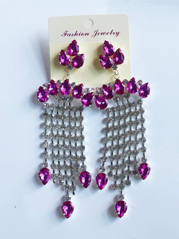Luxury Radiant Rhinestone Crystal Drop Earrings for Women Dangle Luxury Earrings