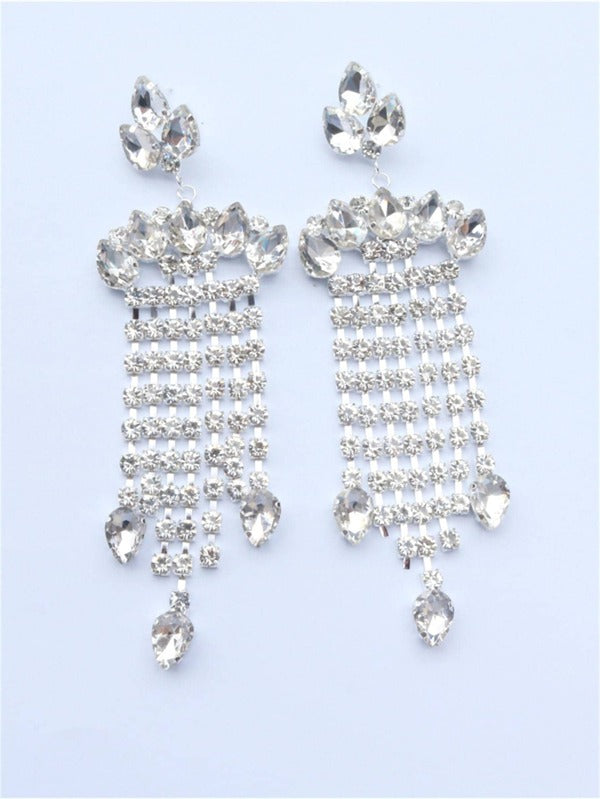 Luxury Radiant Rhinestone Crystal Drop Earrings for Women Dangle Luxury Earrings