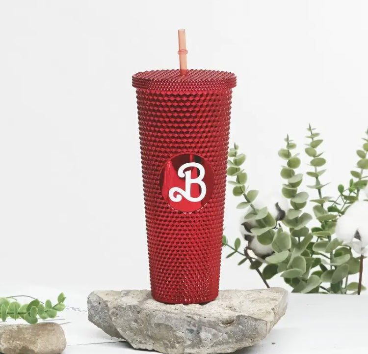 It’s Barbie Plastic Glam Sip'n w Lid & Straw Large Cute Creative Pattern Drinking Fancy Girls Cup