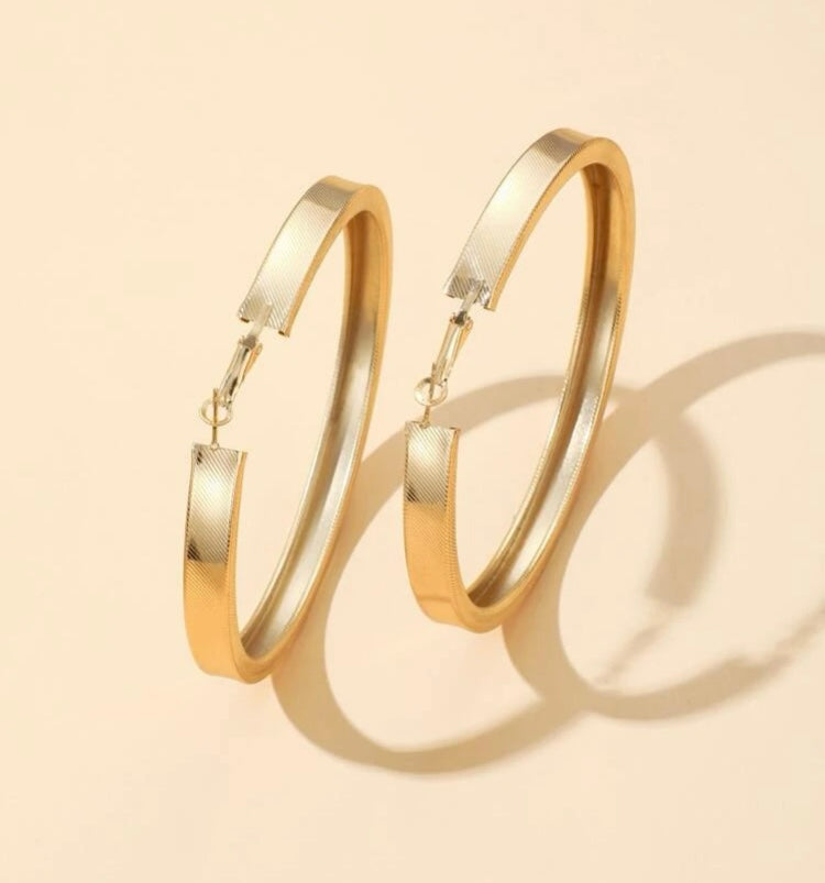 Golden Big Hobo Hoop Earrings for Everything Wear Accessories for Ladies w Fashionable Style