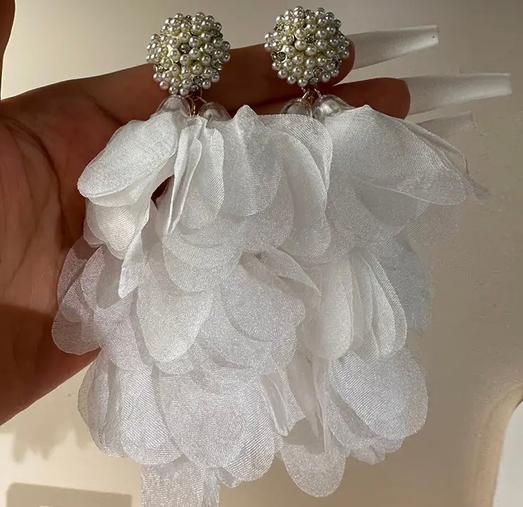 Elegant Classic Bohemia Style Ear Jewelry Romantic Colorful Fabric Flower Accessories for Women Trendy Jewelry Exquisite Earrings