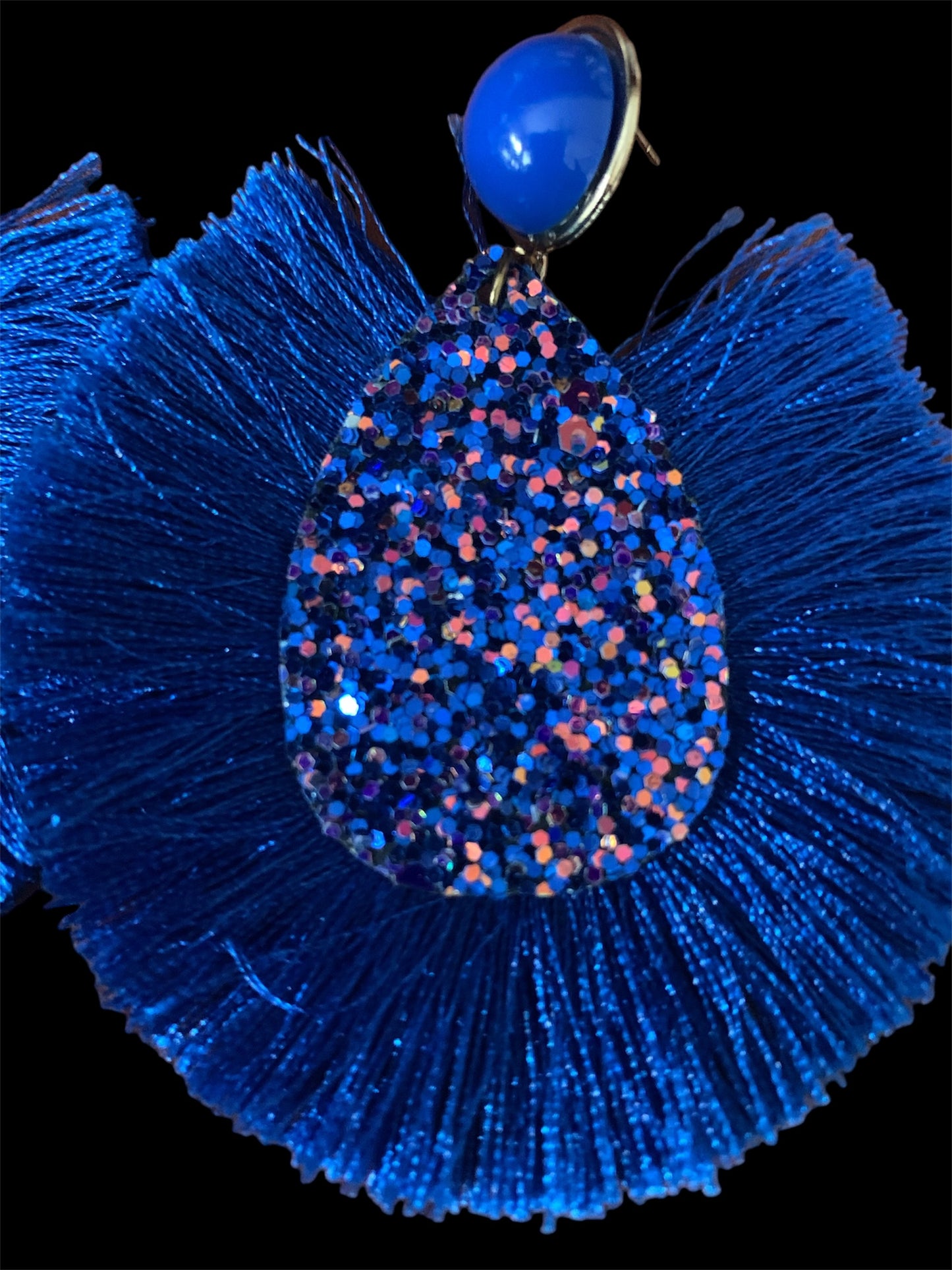 Radiant Glitter Tassel Women Feathered Styled Statement Fashion Earrings Accessory