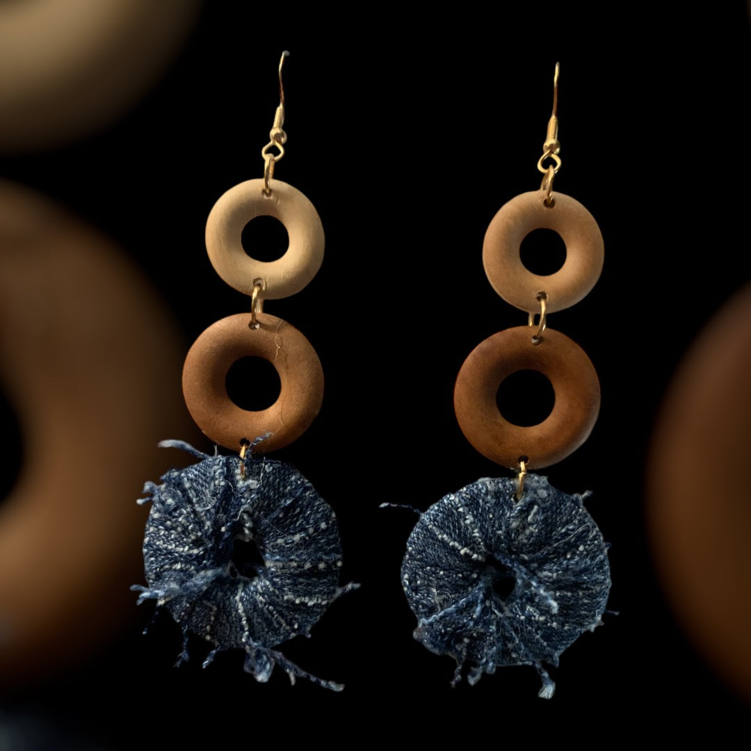 Diva Essence Dangling Distressed Custom 3 Round Loop Ear Glam Accessories