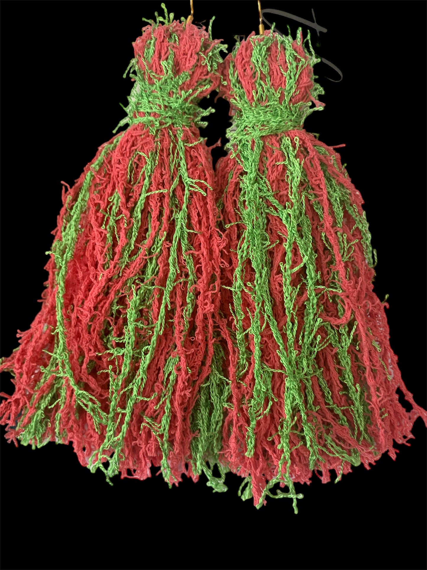 Sorority Style Themed Lovely Fashion Statement Handmade w Love Fringe Customized Earrings Jewelry