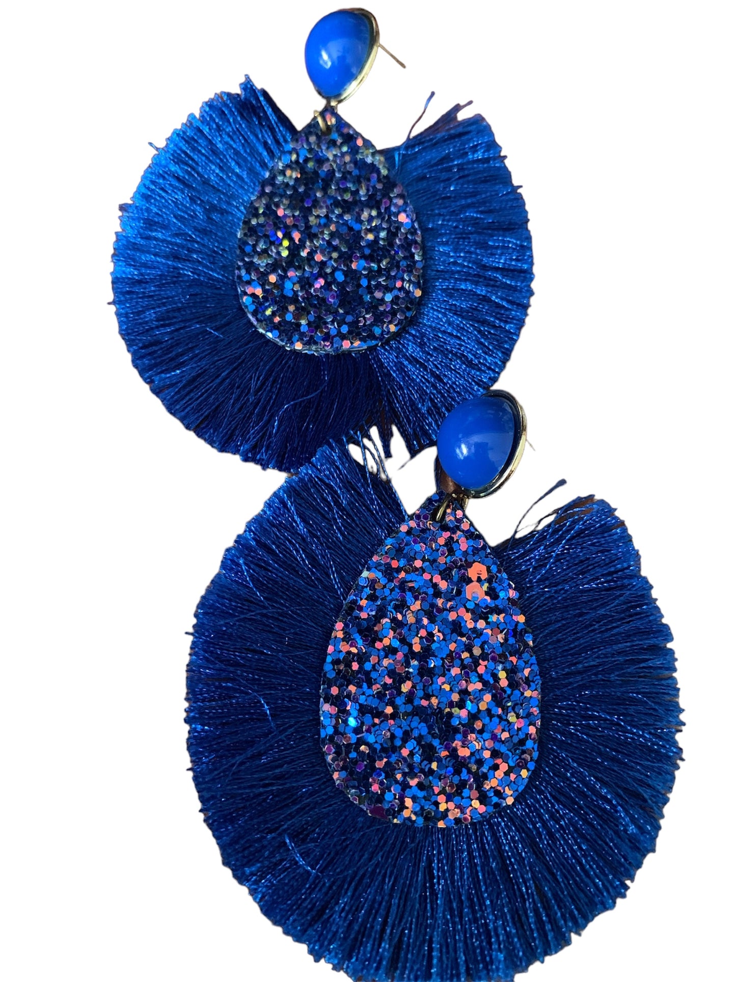 Radiant Glitter Tassel Women Feathered Styled Statement Fashion Earrings Accessory