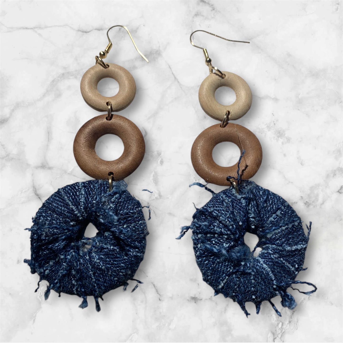 Diva Essence Dangling Distressed Custom 3 Round Loop Ear Glam Accessories