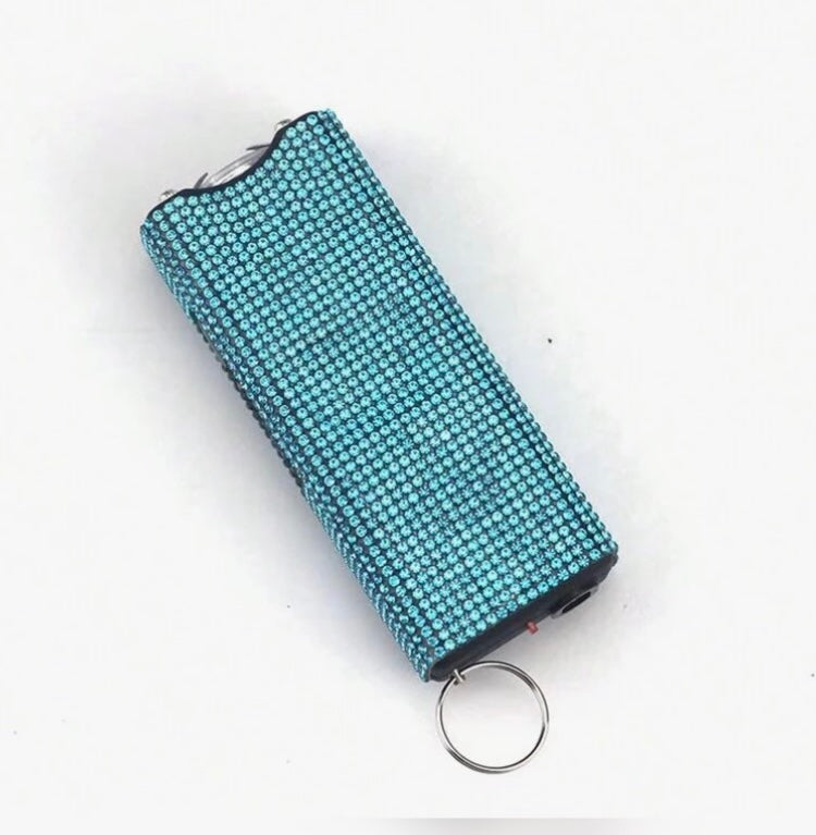 Powerful Cute Bling’d Out Glam Taser Safety Self-Defense Rhinestone w Flashlight Tactical Multi-Function Chargeable Keychain for Protection Accessories