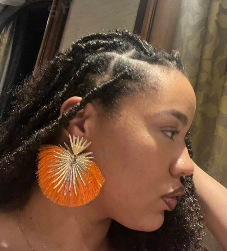 New Trendy Fan Tassel Bamboo Statement Fashion Earrings Ladies Women’s Jewelry