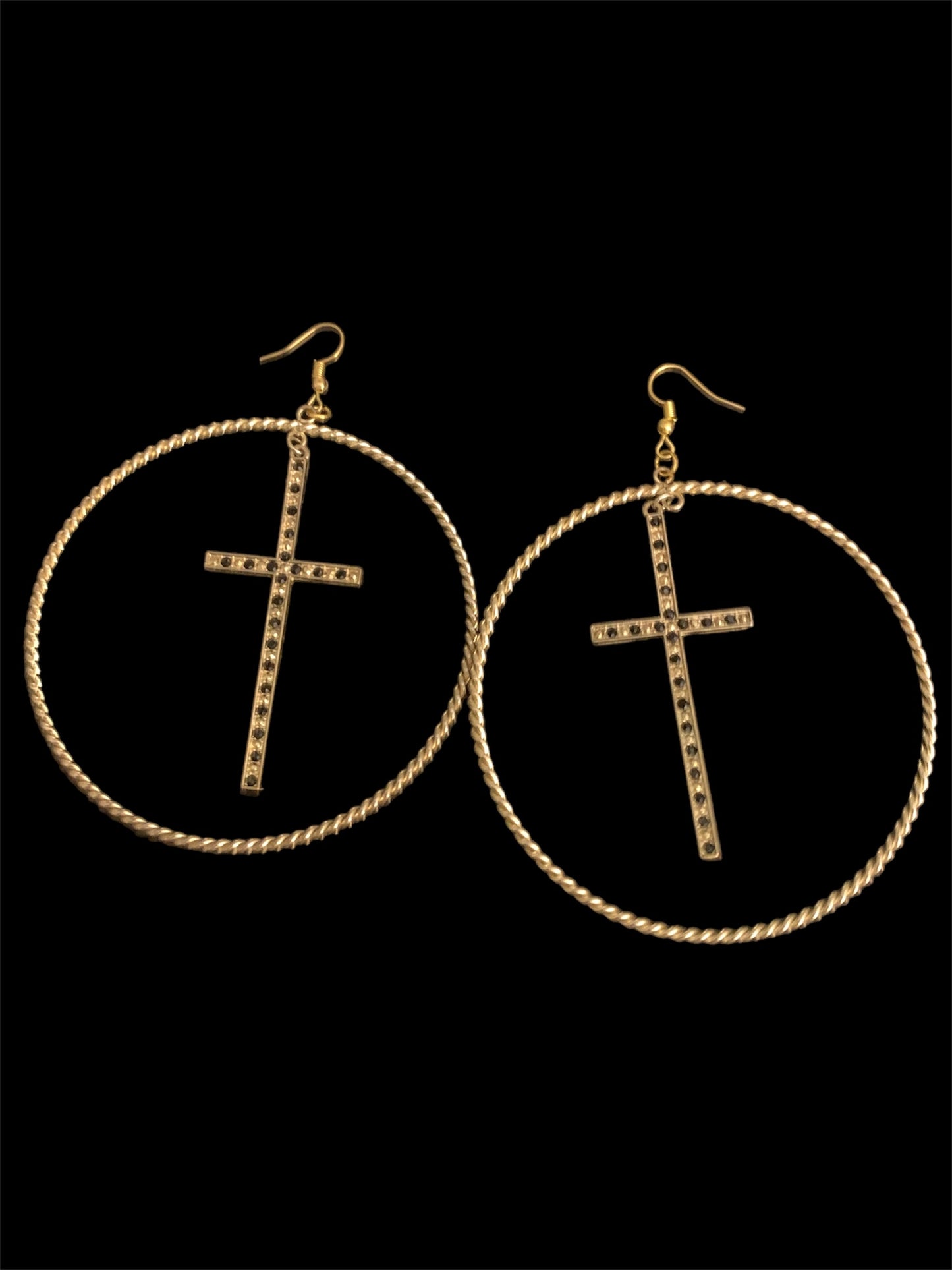 Casual Cross Hoops Statement Golden Women Earrings Fashion Trendy Jewelry Accessories