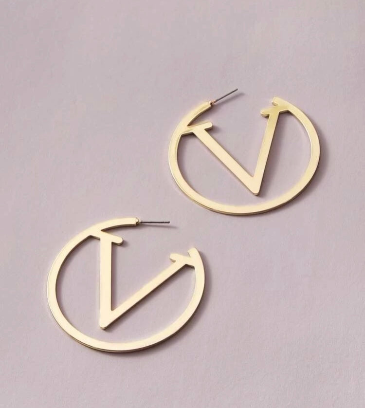Hoop Styled Letter Designed Fashion In Style Earrings