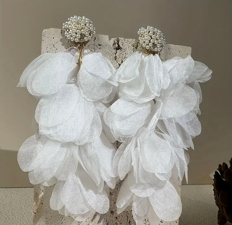 Elegant Classic Bohemia Style Ear Jewelry Romantic Colorful Fabric Flower Accessories for Women Trendy Jewelry Exquisite Earrings