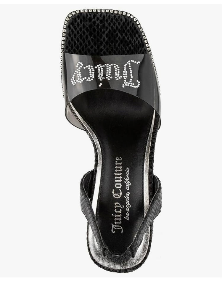 It’s Party Time! J C Women's Slingback Dressy Sassy and Dazzling Heels w Rhinestone Logo Embellishments