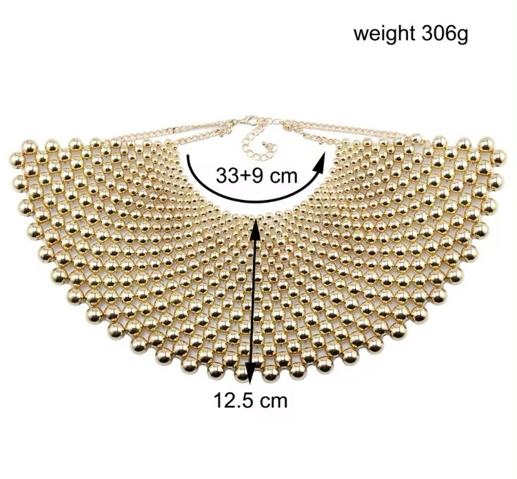 Lots of Gold Statement Boldness Africa Egypt Chain Bead Chunky Big Pendant Necklace for Women’s Choker Collar Necklace Accessores