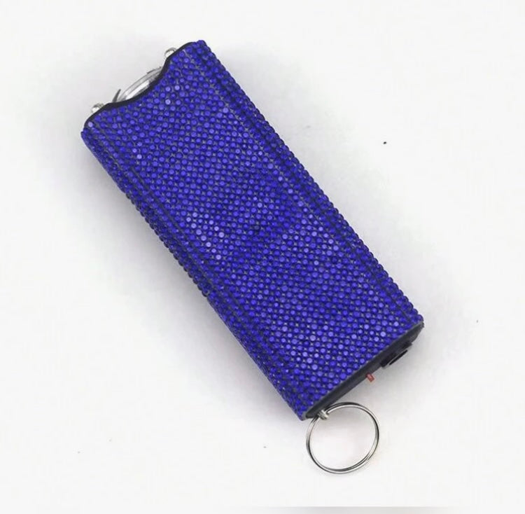 Powerful Cute Bling’d Out Glam Taser Safety Self-Defense Rhinestone w Flashlight Tactical Multi-Function Chargeable Keychain for Protection Accessories