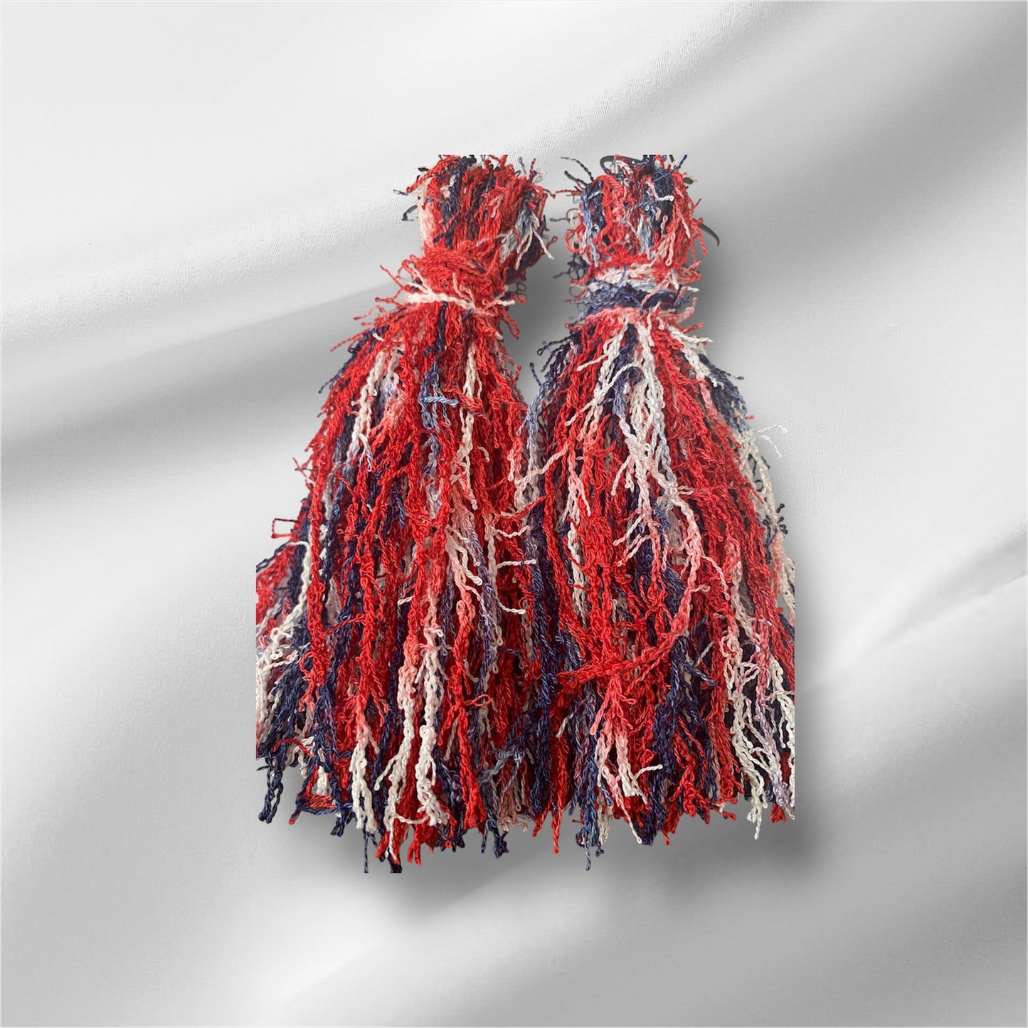 Lovely Fashion Statement Patriotic Themed Handmade w Love Fringe Customized Earrings Jewelry