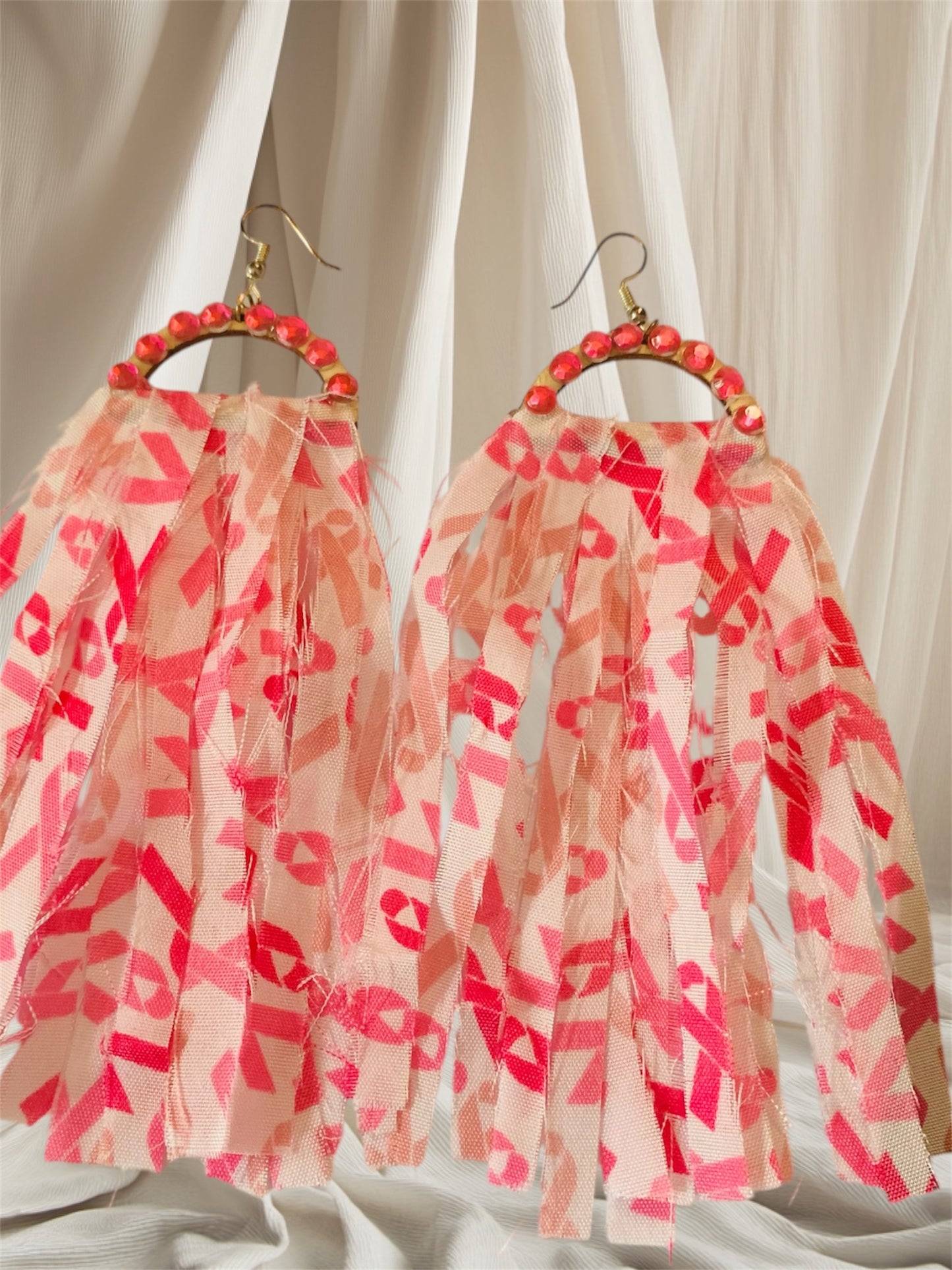 October Awareness Breast Cancer Handmade Earrings Girl Power Accessories