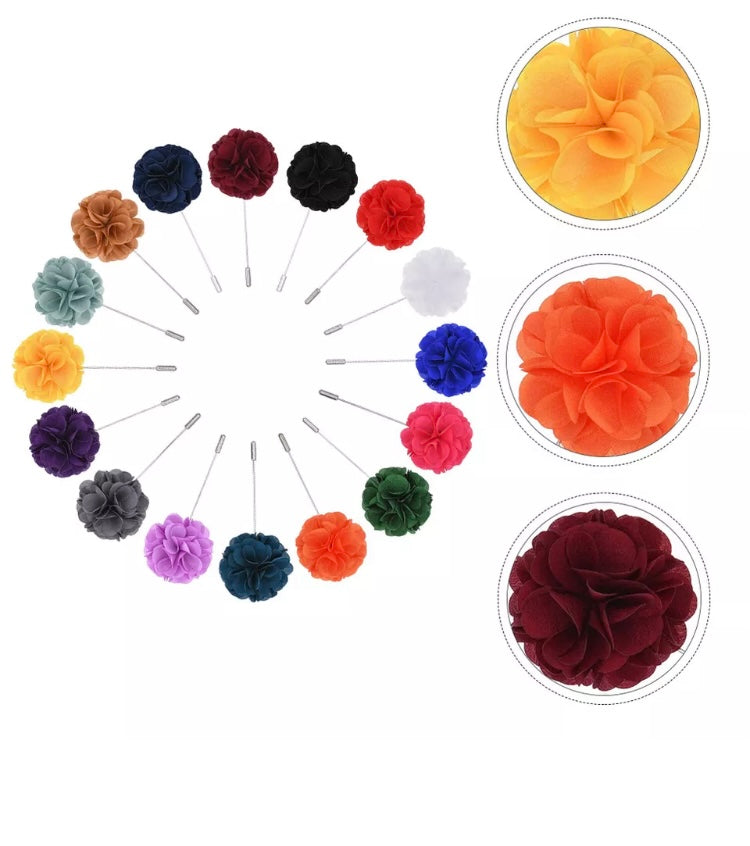 GQ Men's Swag Brooch Decoration Lapel Pins for Suits Fabric Flower Accessories