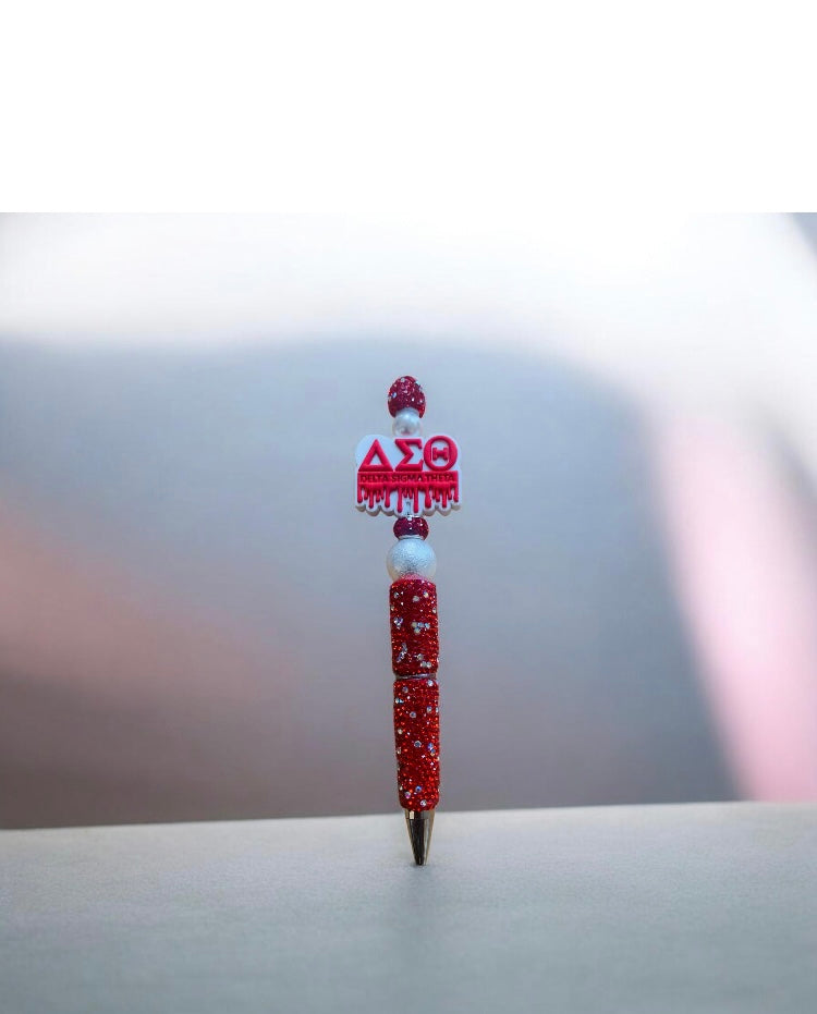 Sorority Rhinestone Custom Made Focal Beaded Fancy Bling Glitter Writing Pen