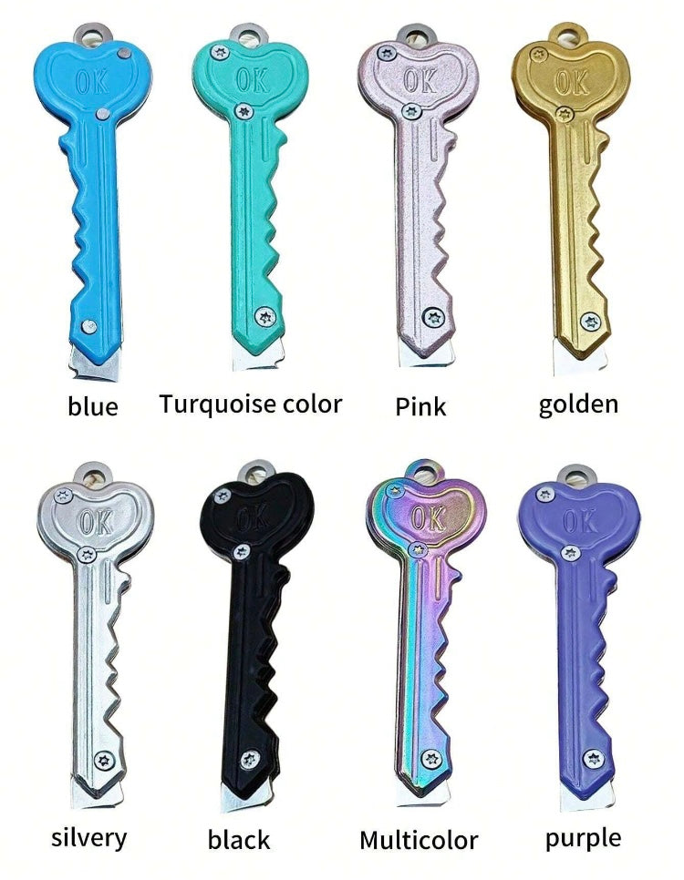 Defense Safety Mini Portable Cute Key Knife Keychain Folding Knife Woman Lady Self-Defense Mechanism
