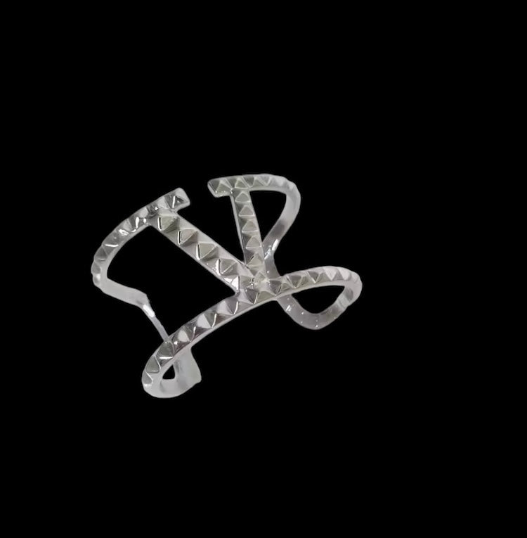 Fashion Big Statement Letter V Wide Cuff Bracelets Bangles Women’s Glam Accessories