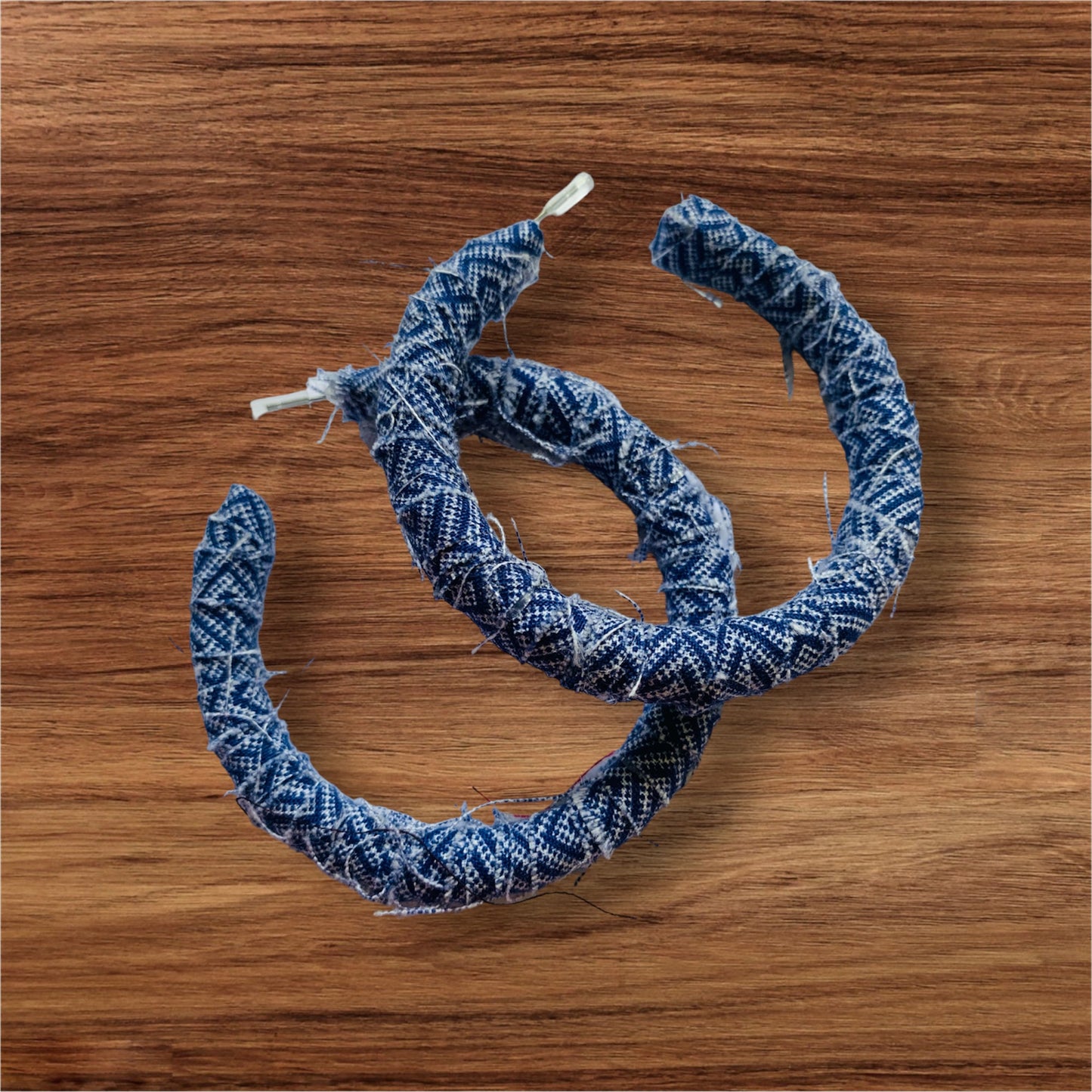 Fashion Statement Denim Blue Distressed Customized Hoop Earrings Jewelry
