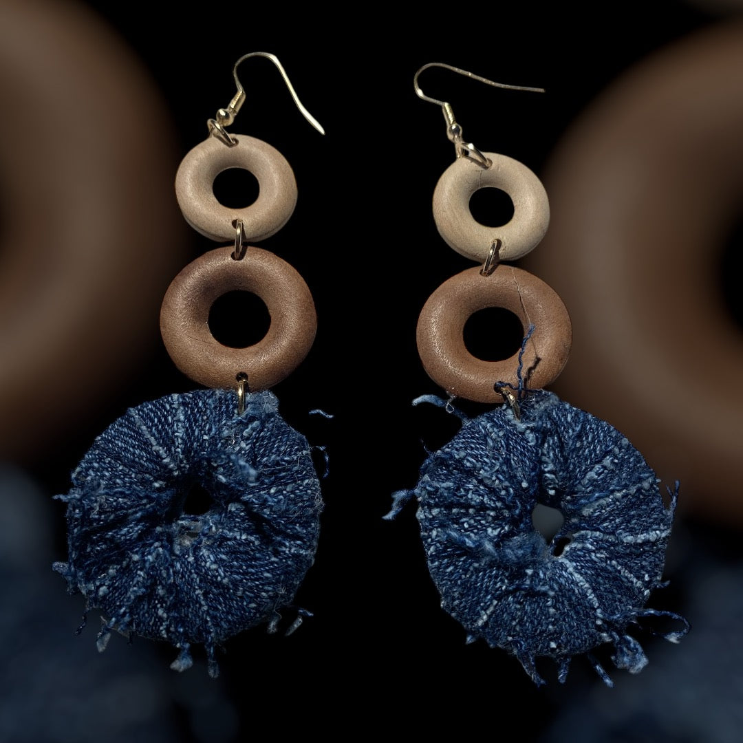 Diva Essence Dangling Distressed Custom 3 Round Loop Ear Glam Accessories