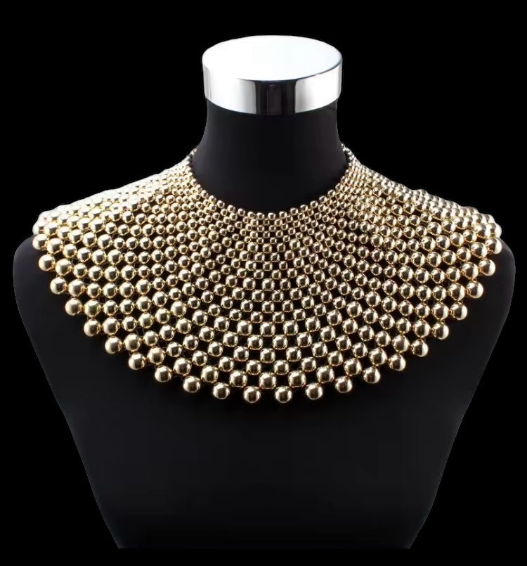 Lots of Gold Statement Boldness Africa Egypt Chain Bead Chunky Big Pendant Necklace for Women’s Choker Collar Necklace Accessores