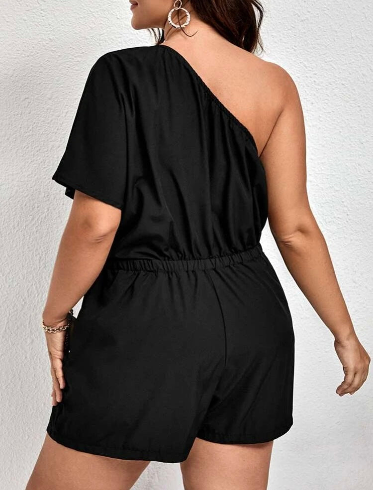 Lovely Women’s Shorts Romper Black Fashion Statement One Piece Plus Size