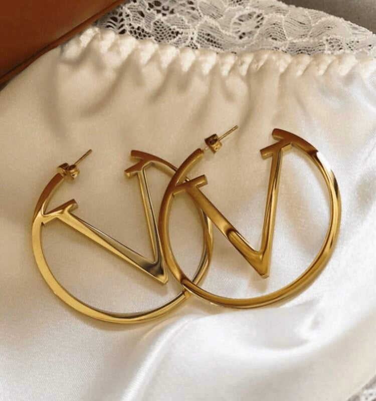 Hoop Styled Letter Designed Fashion In Style Earrings