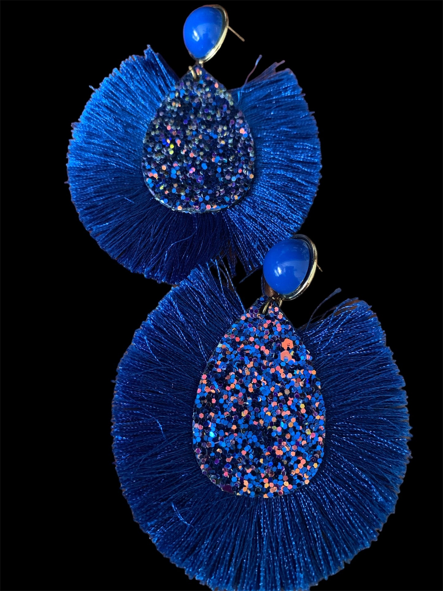 Radiant Glitter Tassel Women Feathered Styled Statement Fashion Earrings Accessory