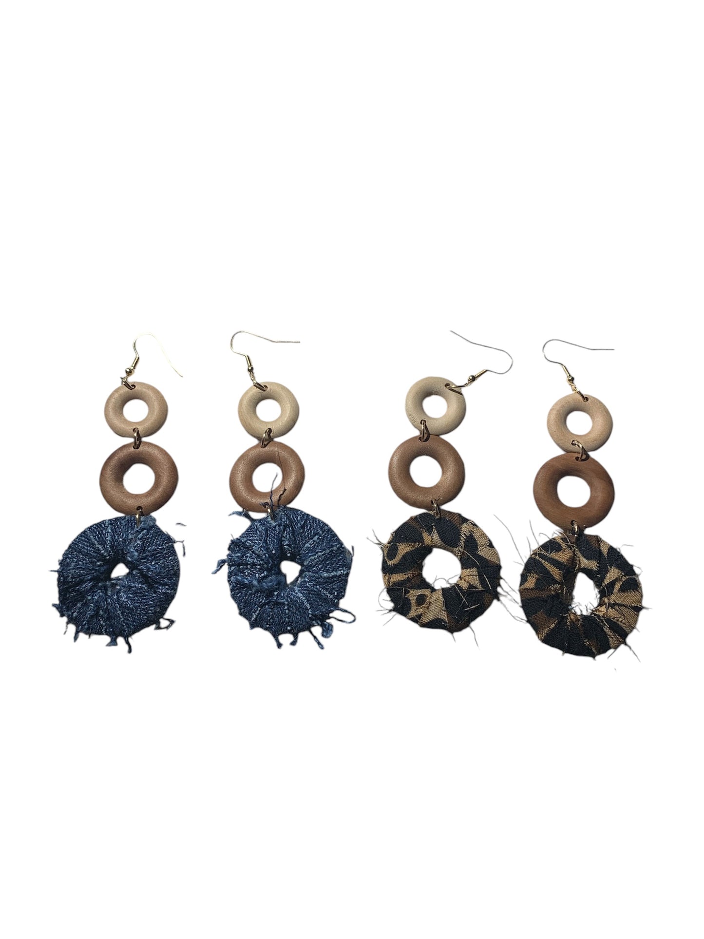 Diva Essence Dangling Distressed Custom 3 Round Loop Ear Glam Accessories