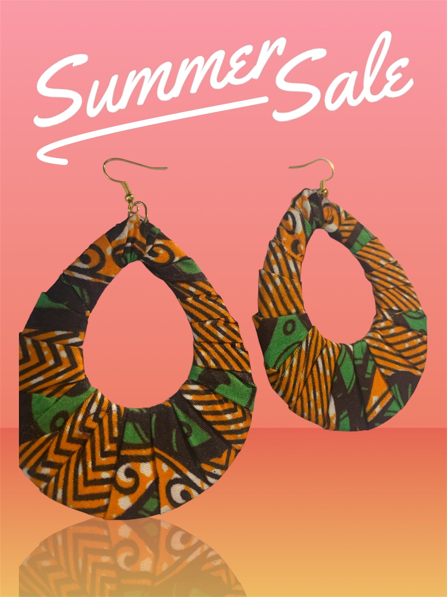 Orange Mixed Styling Women's African Metro Styled Wood Fashion Statement Earrings Jewelry