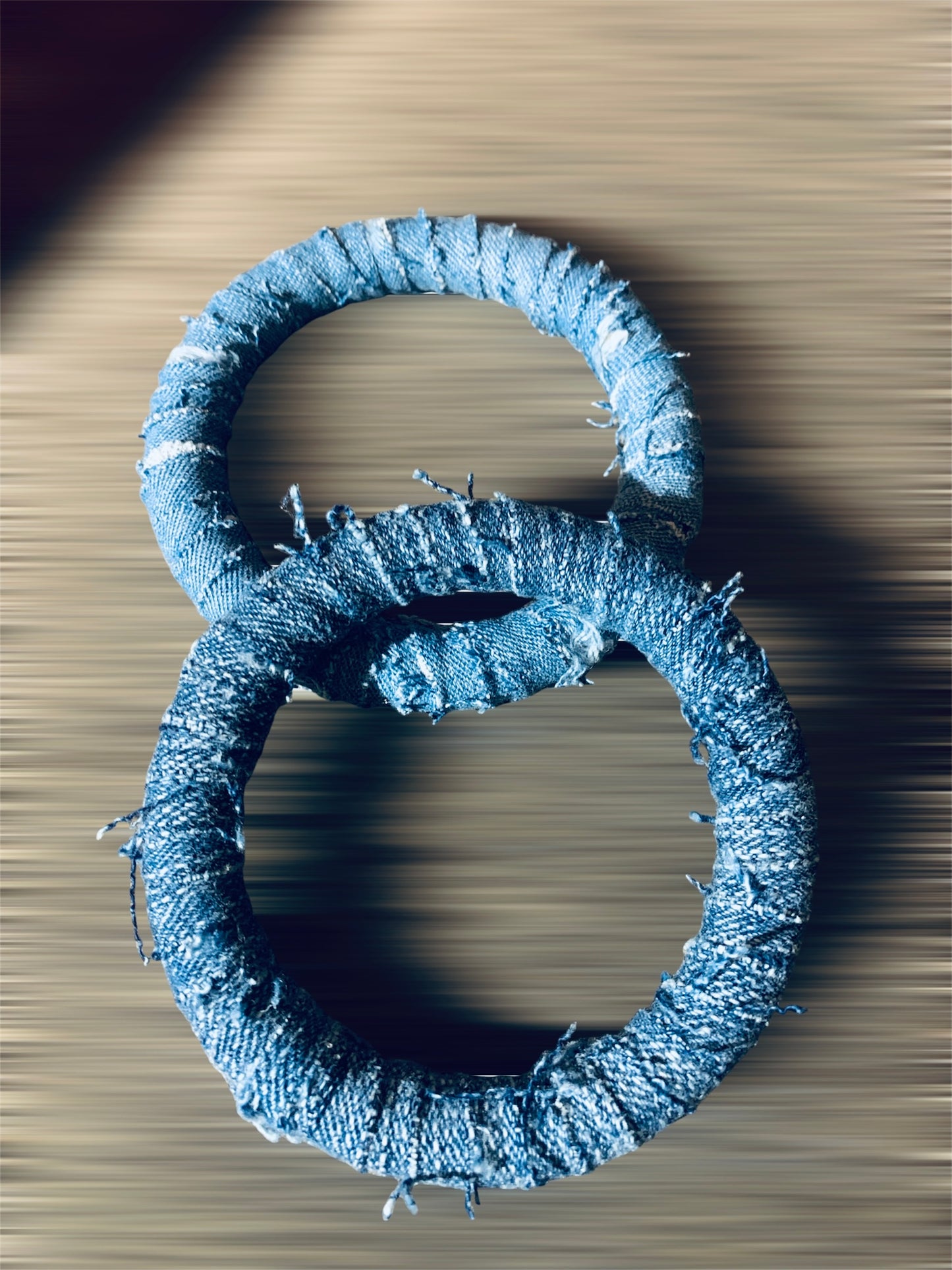 Fierce Custom Made Fashionista Statement Denim Distressed Bracelets 2pc Set
