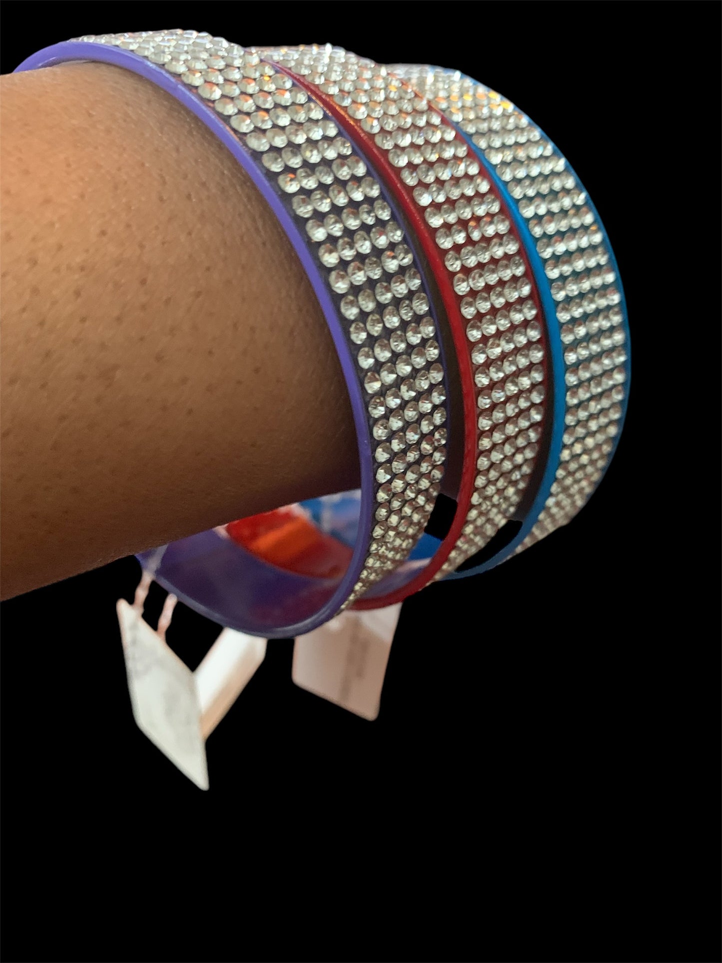 Fashionista Statement Rhinestone Dangling Bracelets 3pc Set
