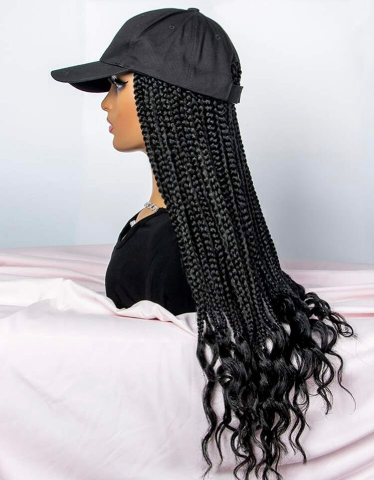 Fashion Hair On the Go Natural Long Braided Synthetic Stylish Wig w Cap Accessories