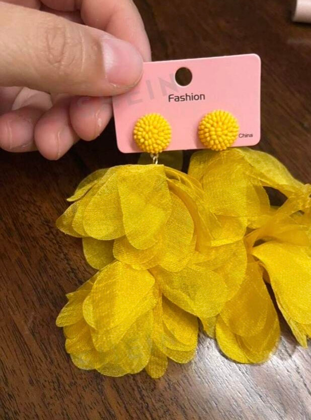 Elegant Classic Bohemia Style Ear Jewelry Romantic Colorful Fabric Flower Accessories for Women Trendy Jewelry Exquisite Earrings