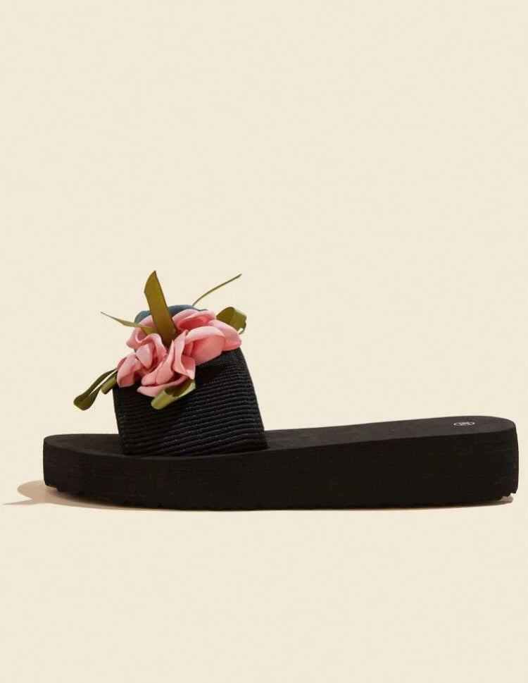 Cute Summer Ladies Girls Women Flower Rose Toe Fashion Flip Flops Wardrobe Shoe Accessories