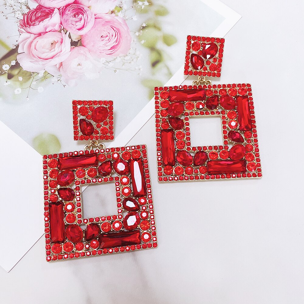 Radiant XLarge Big for Women New Rhinestone Women's Drop Party Fashion Statement Jewelry Accessories Earrings