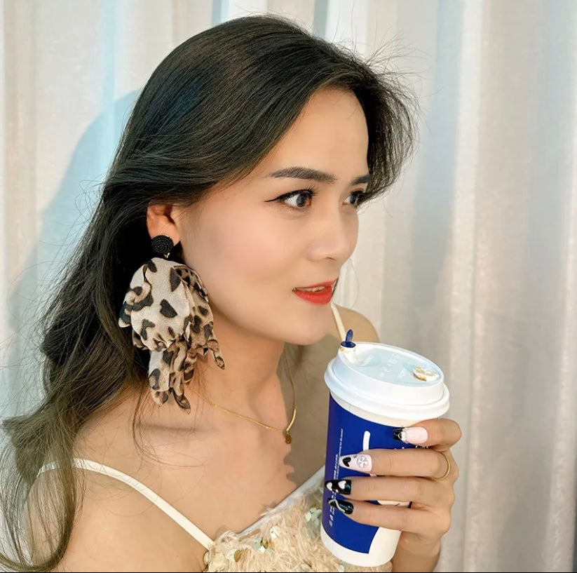 Elegant Classic Bohemia Style Ear Jewelry Romantic Colorful Fabric Flower Accessories for Women Trendy Jewelry Exquisite Earrings