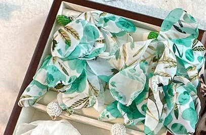 Elegant Classic Bohemia Style Ear Jewelry Romantic Colorful Fabric Flower Accessories for Women Trendy Jewelry Exquisite Earrings