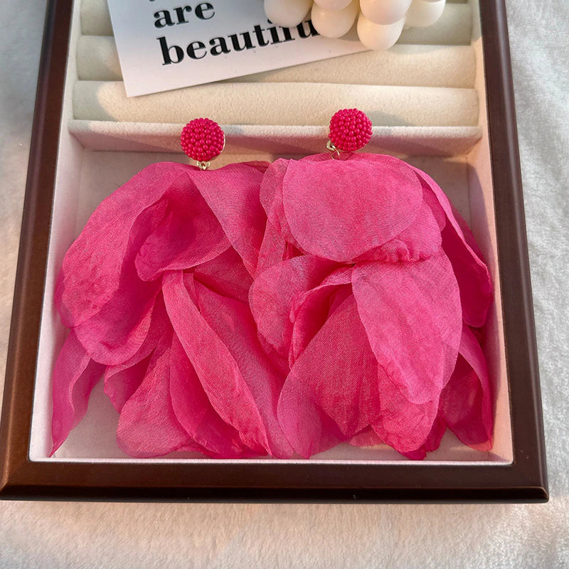 Elegant Classic Bohemia Style Ear Jewelry Romantic Colorful Fabric Flower Accessories for Women Trendy Jewelry Exquisite Earrings