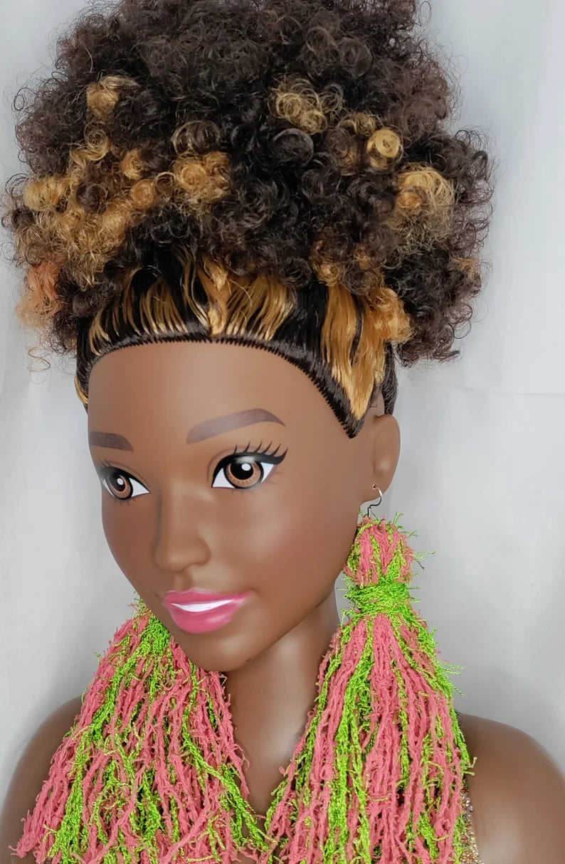 Sorority Style Themed Lovely Fashion Statement Handmade w Love Fringe Customized Earrings Jewelry