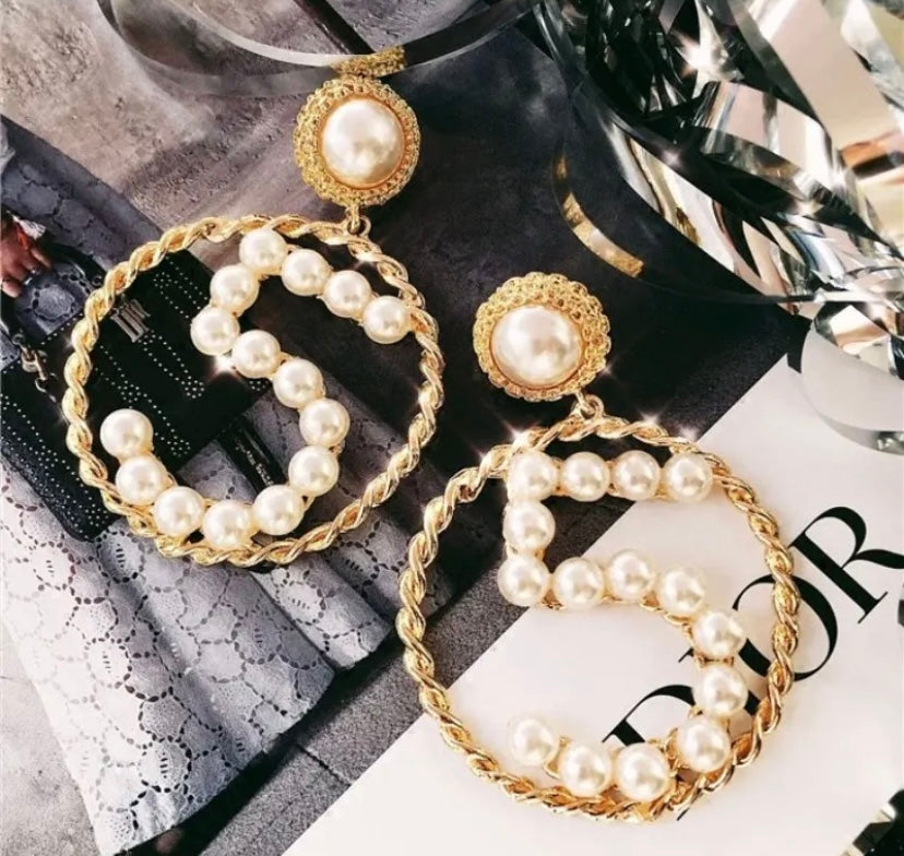 Famous Design Golden Women Number 5 Earrings Fashion Trendy Jewelry Accessories