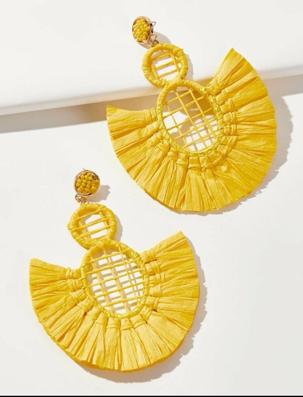 Feathered Long Women's Assorted Color Tassel Bamboo Feathered Statement Fashion Earrings