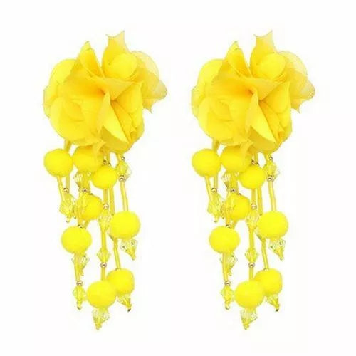 Bohemian Fringed Flower Earrings Dangle Beaded Trendy Statement Earrings Womens Jewelry